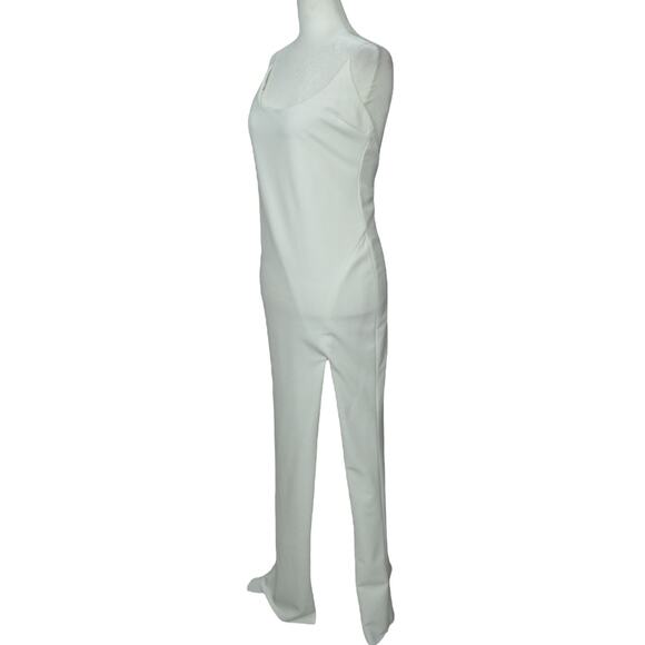 The Edit Women's M Alissa Formal Slip Dress White Low Back High Slit Bridal NWT - Picture 3 of 16